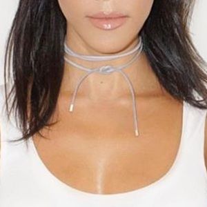 Grey suede choker!!